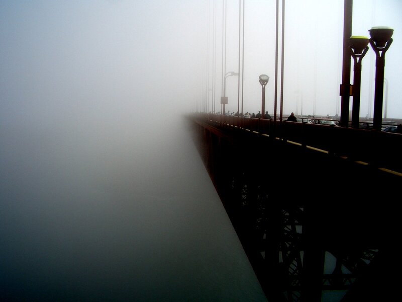 Foggy Bridge Structure — Gray