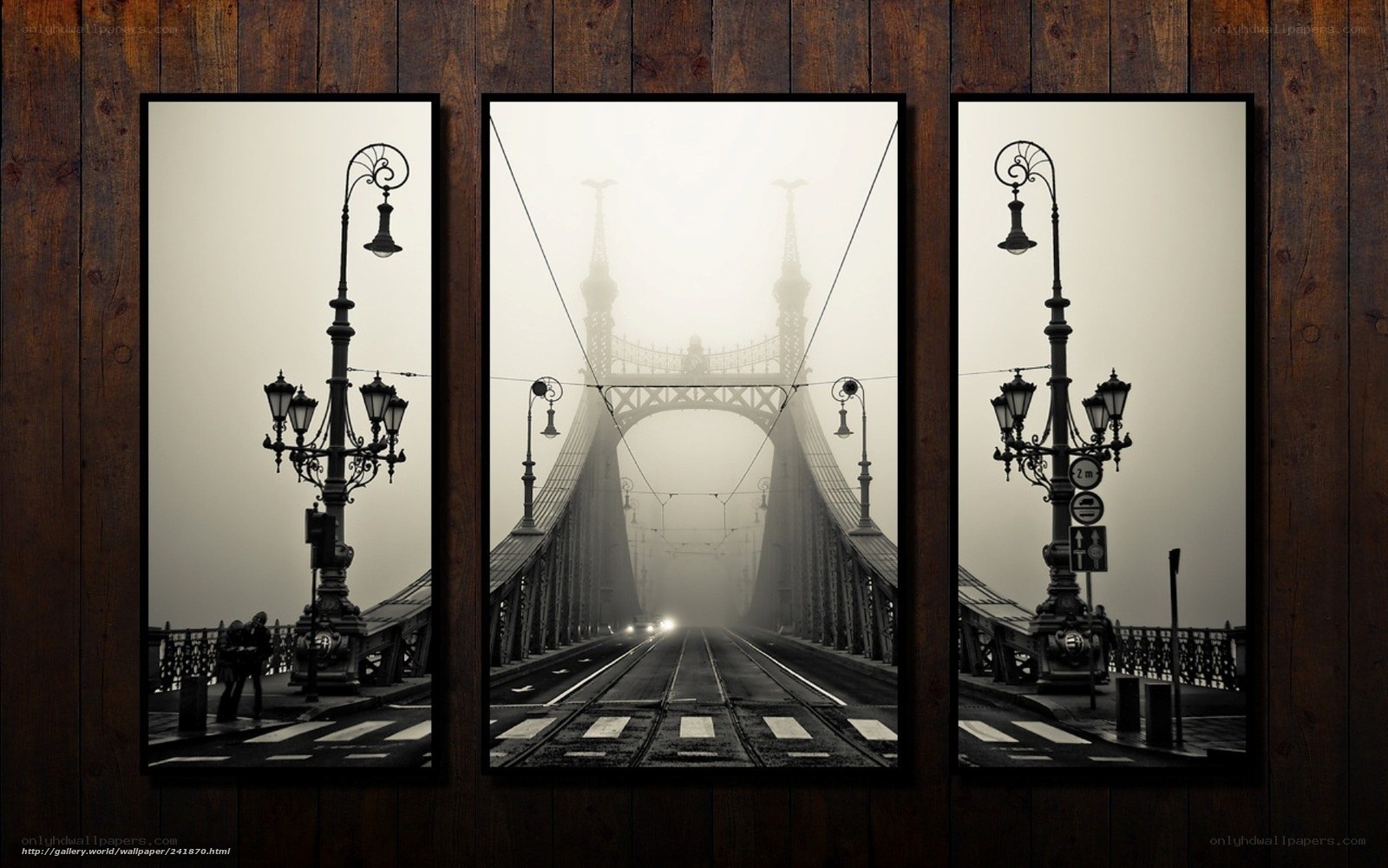 Foggy Bridge Triptych