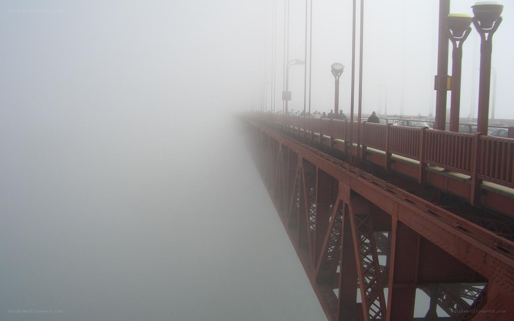 foggy bridge view
