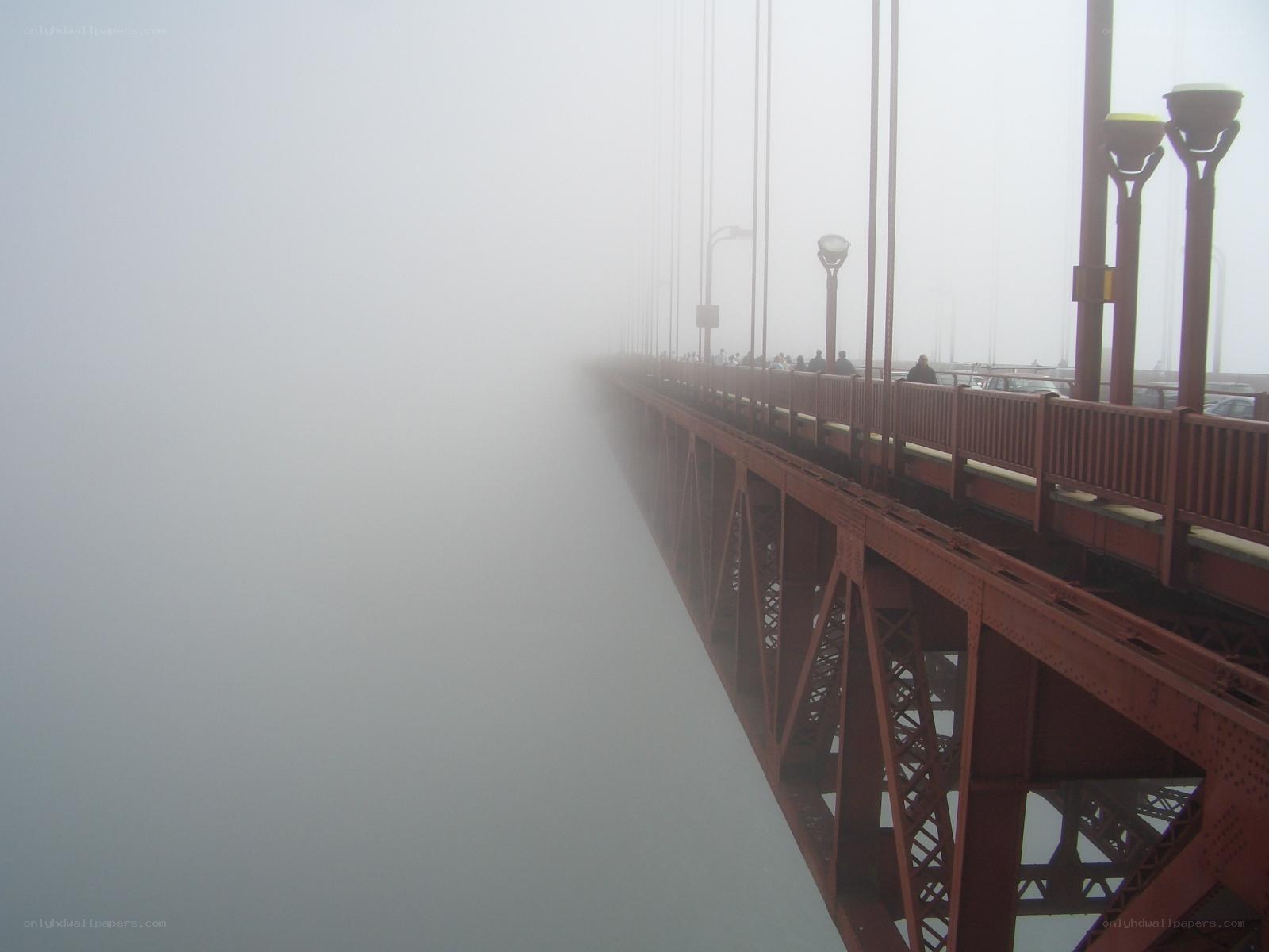 foggy bridge view