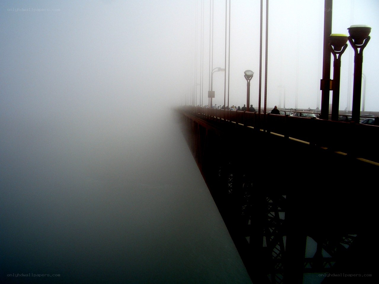 Foggy bridge view