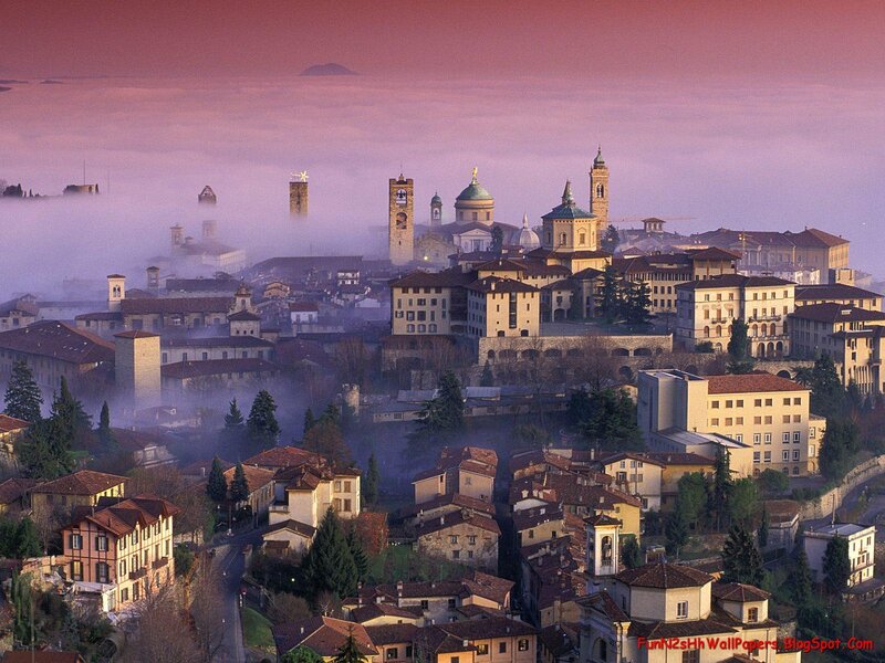 foggy city at dawn