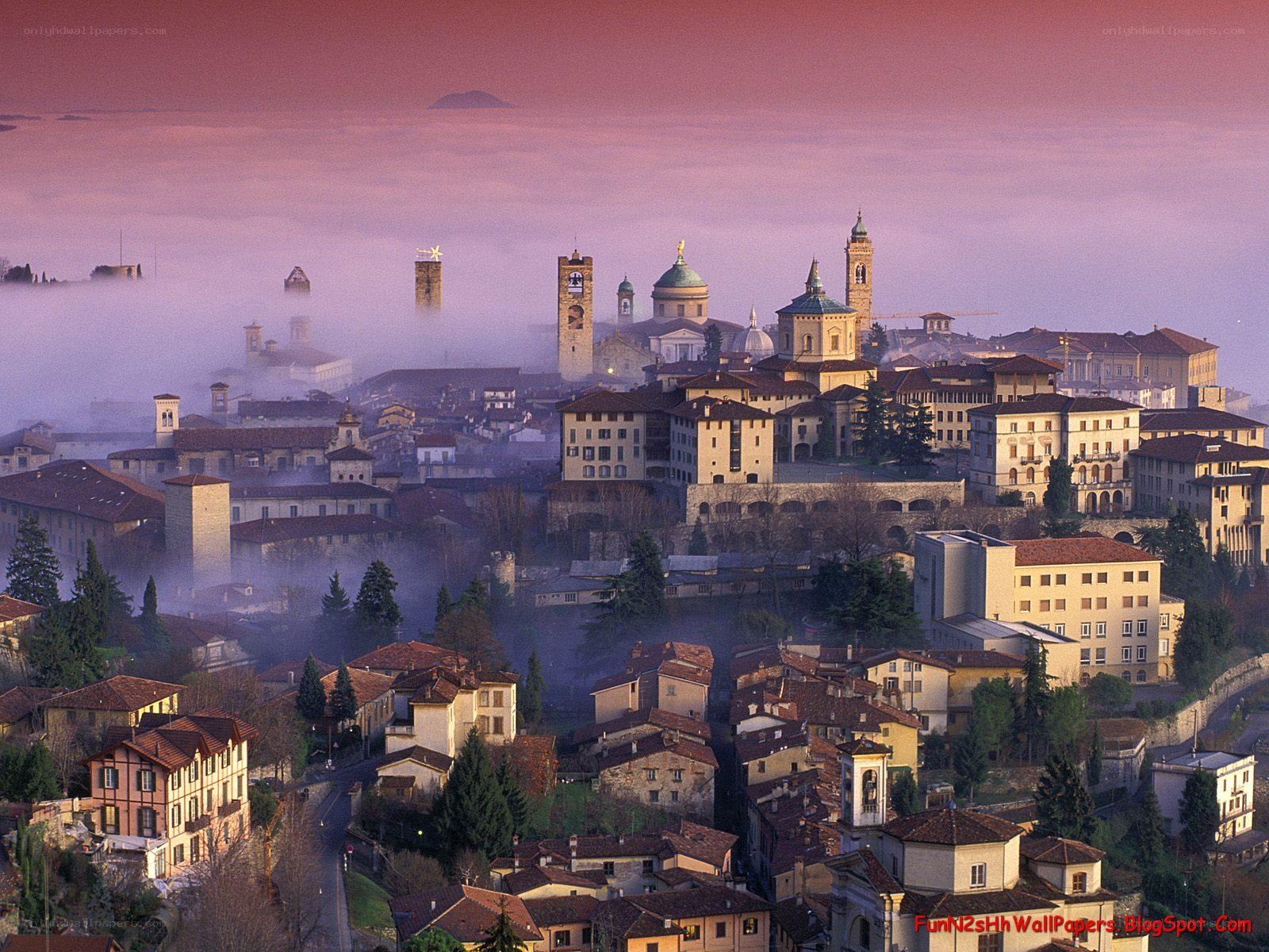 foggy city at dawn