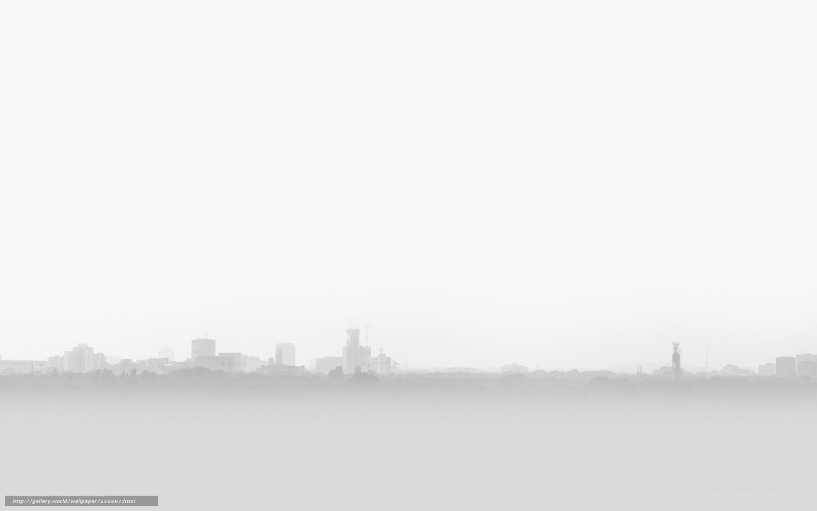 foggy city skyline
