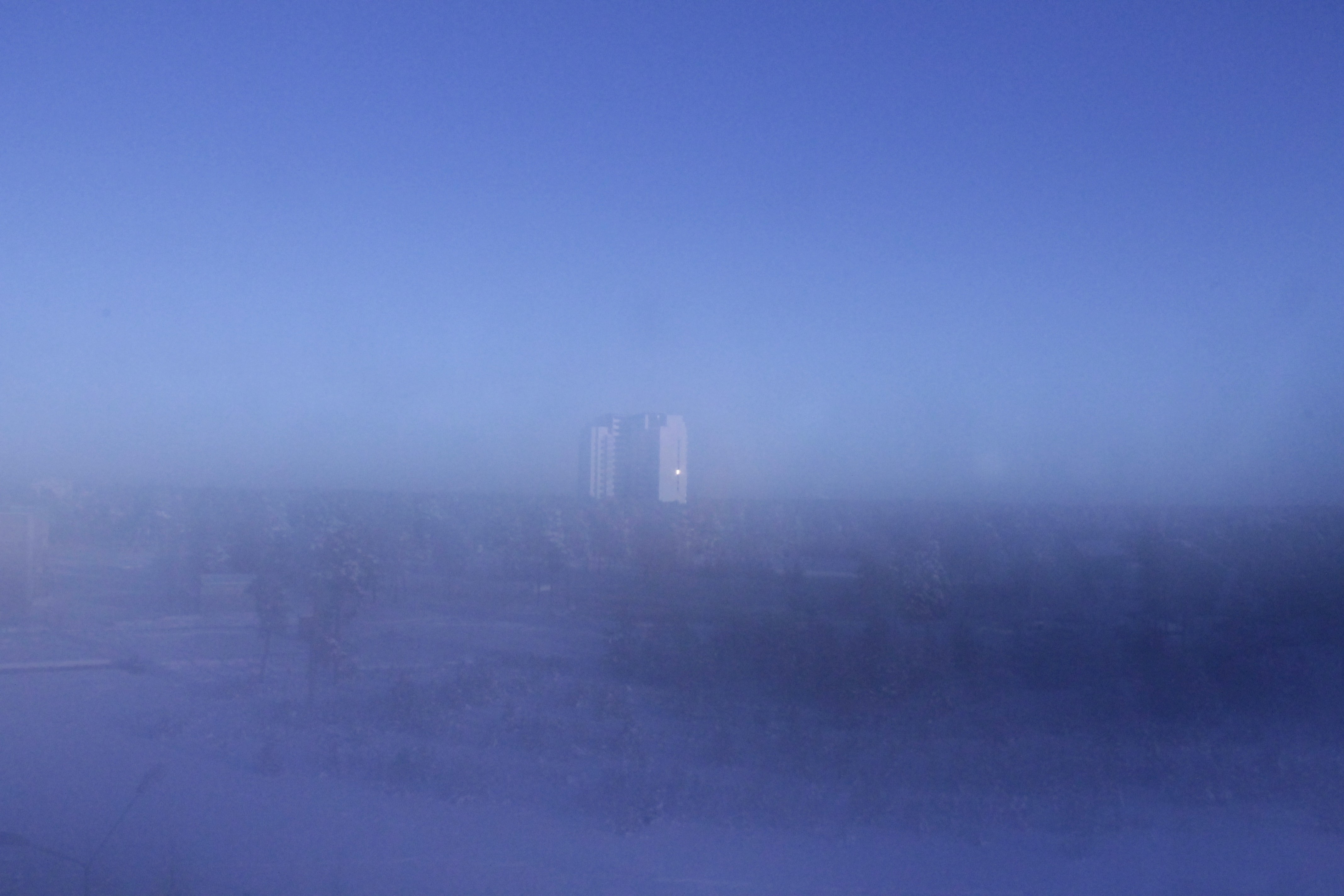 foggy cityscape view