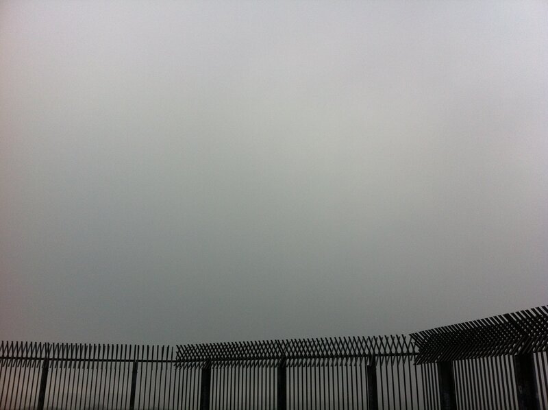 foggy fence silhouette