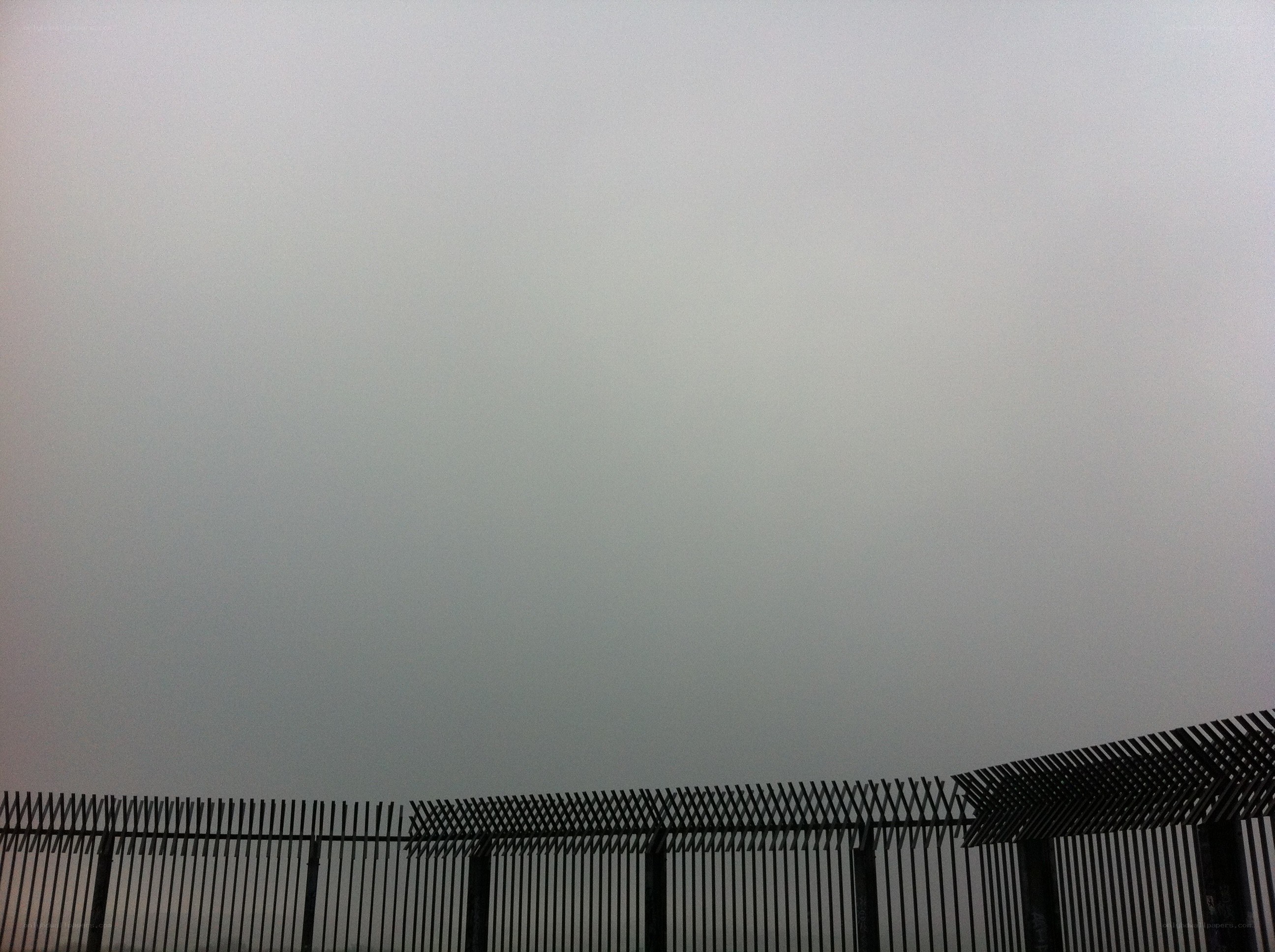 foggy fence silhouette