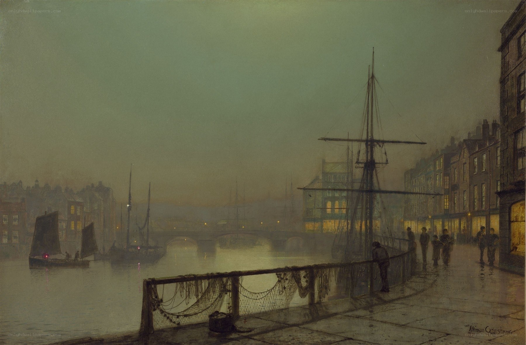 Foggy Harbor at Dusk