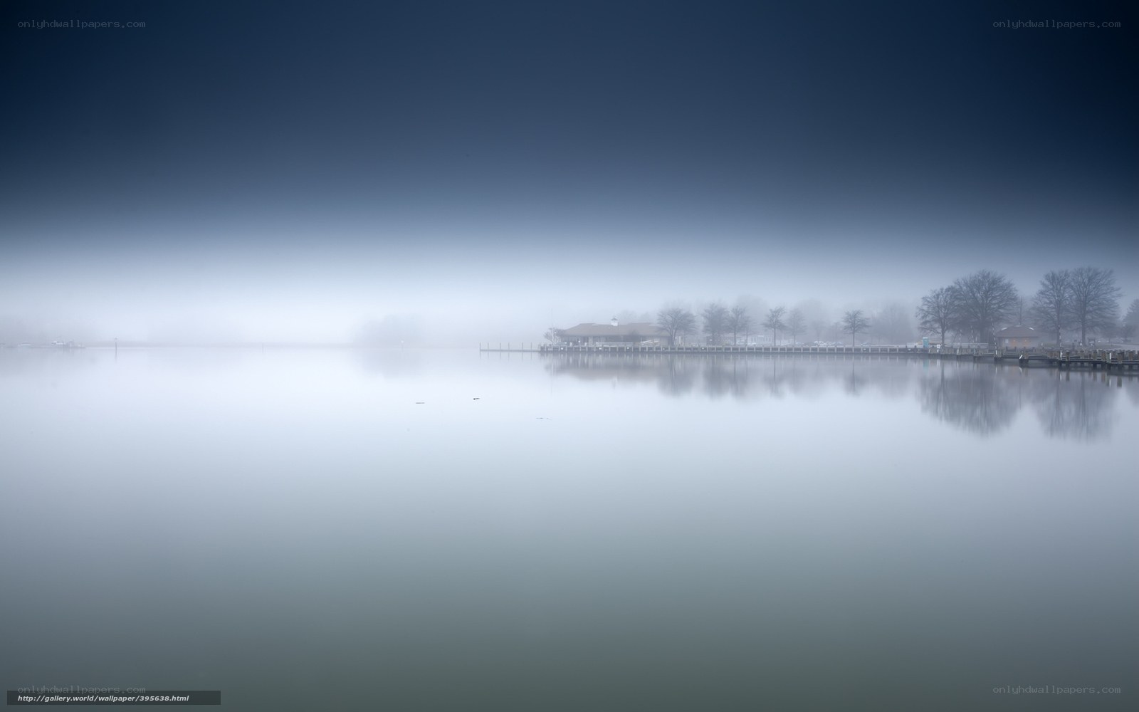 Foggy lake at dawn