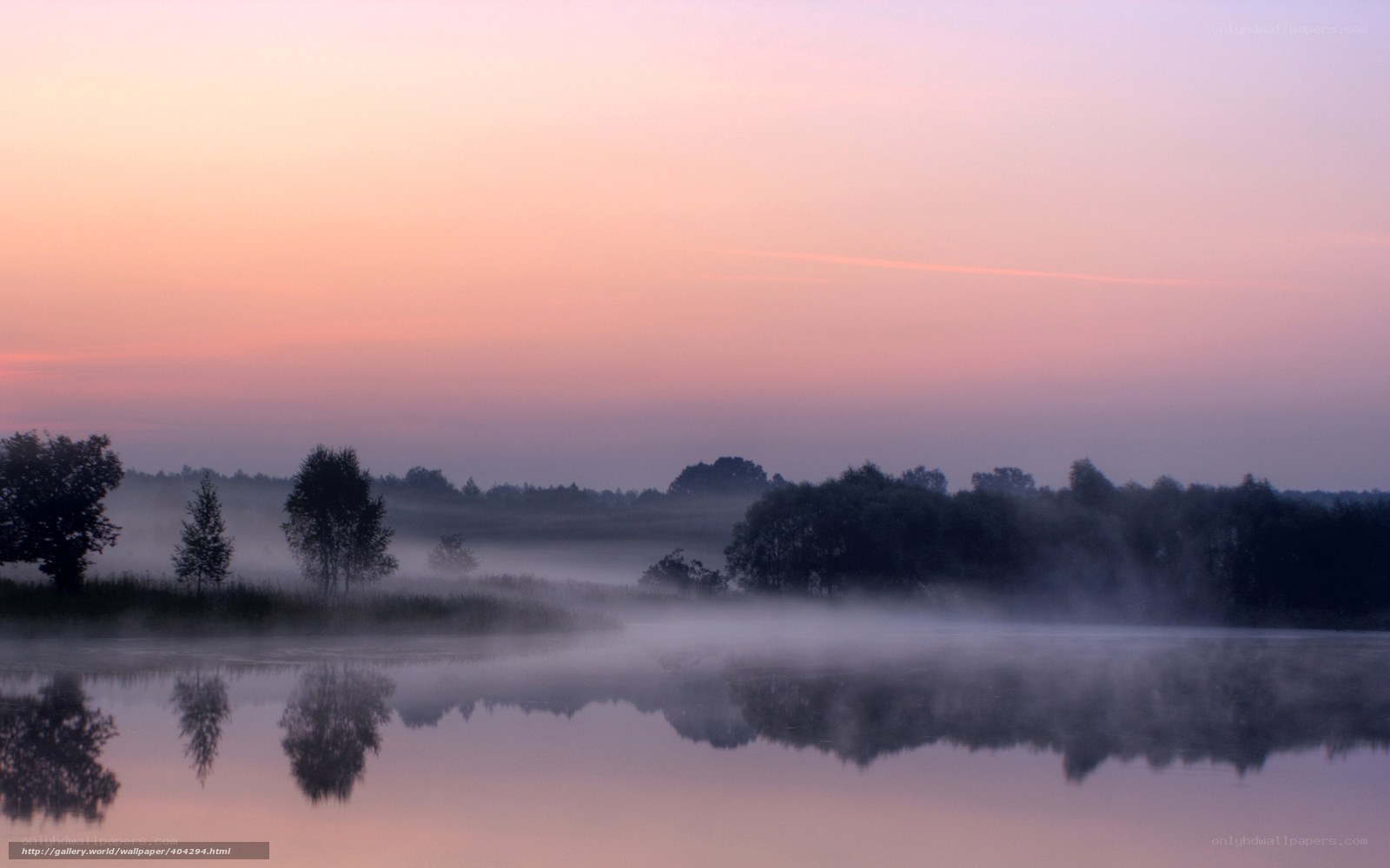 Foggy lake at dawn