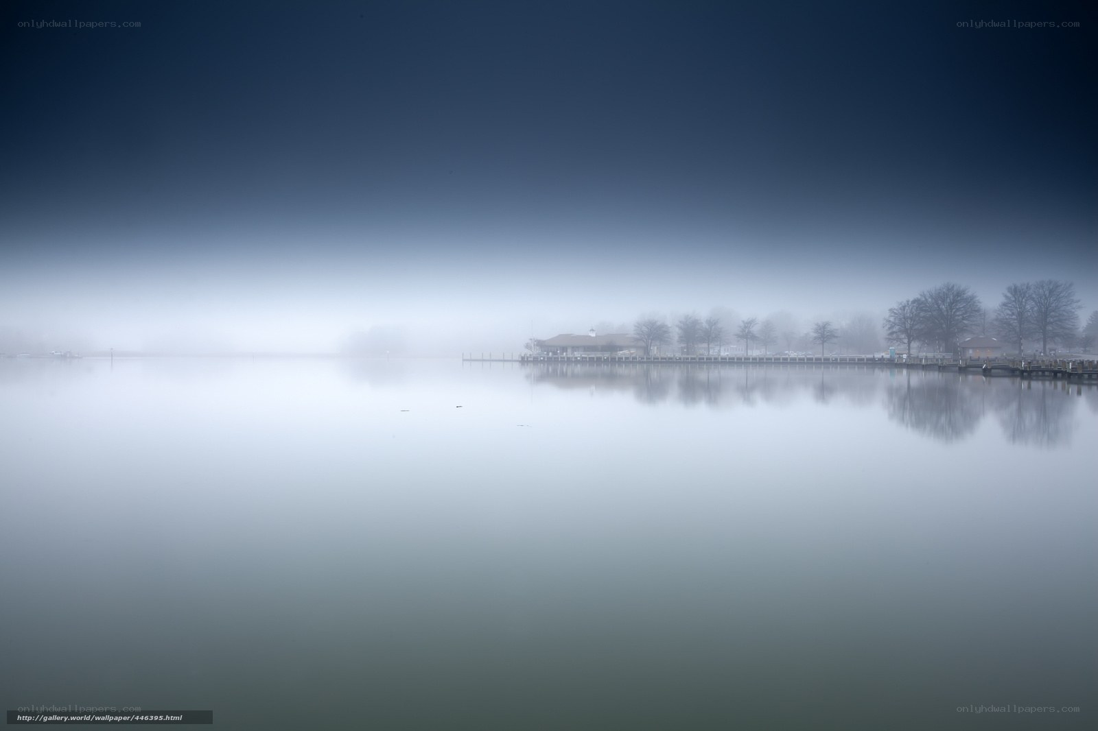 Foggy lake at dawn
