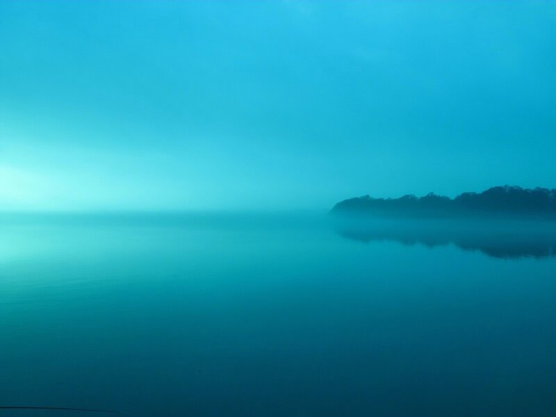 Foggy lake at dawn