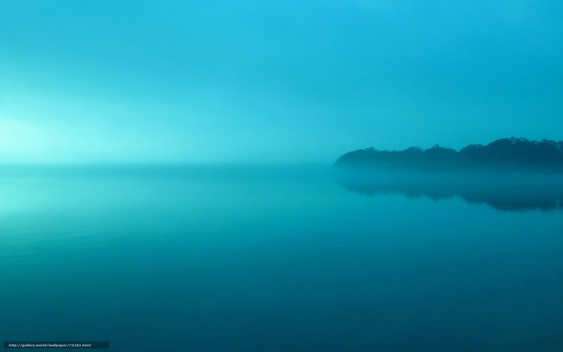 Foggy lake at dawn