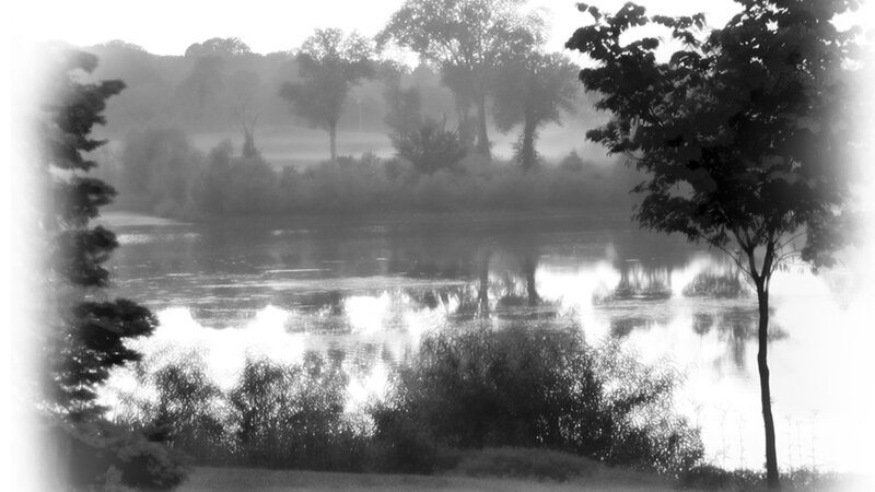Foggy Lake at Dawn — Black