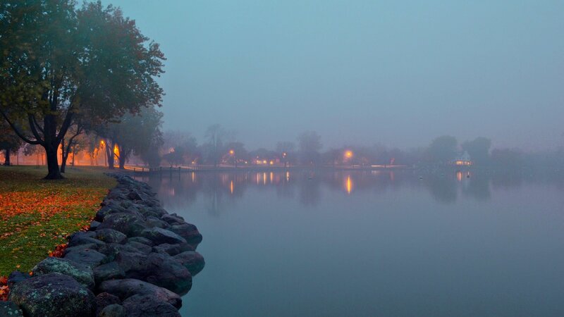 Foggy Lake at Dawn — Blue, Misty, Calm