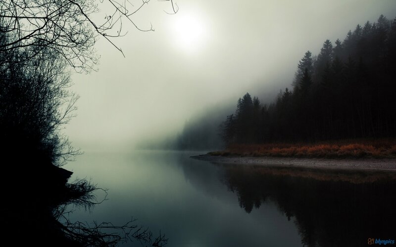 Foggy Lake at Dawn — Gray