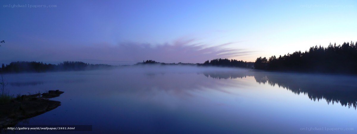 Foggy lake at dawn