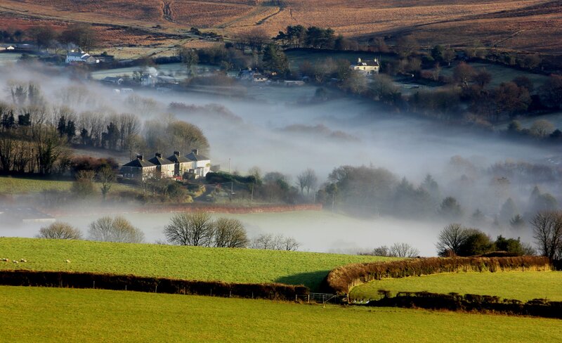 Foggy morning in the countryside