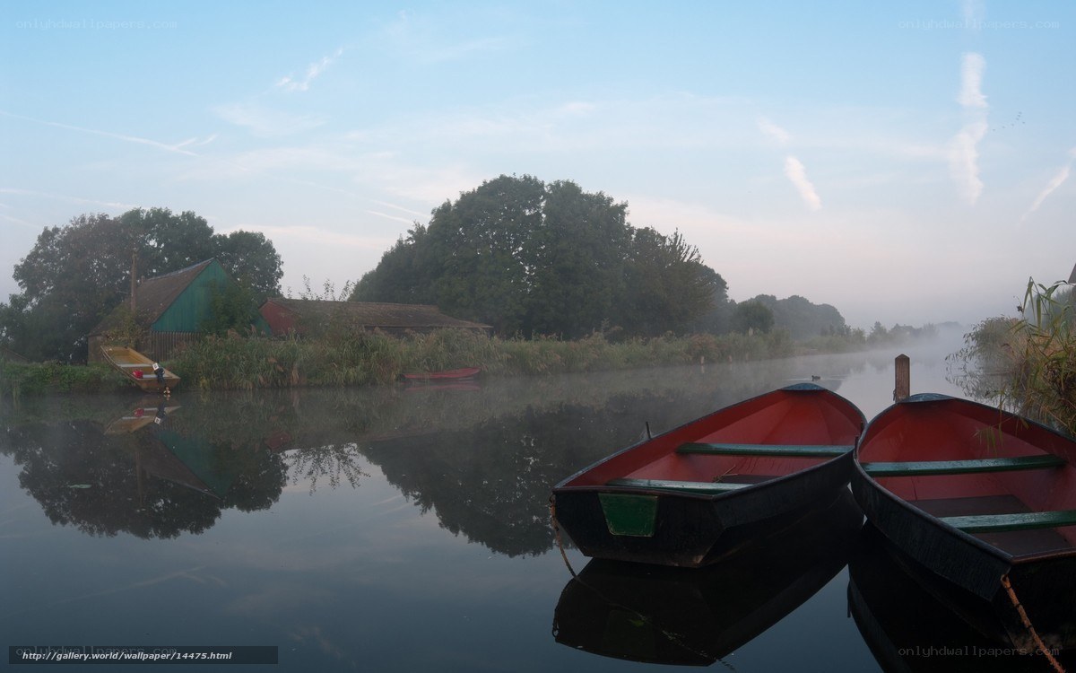 Foggy morning on a canal