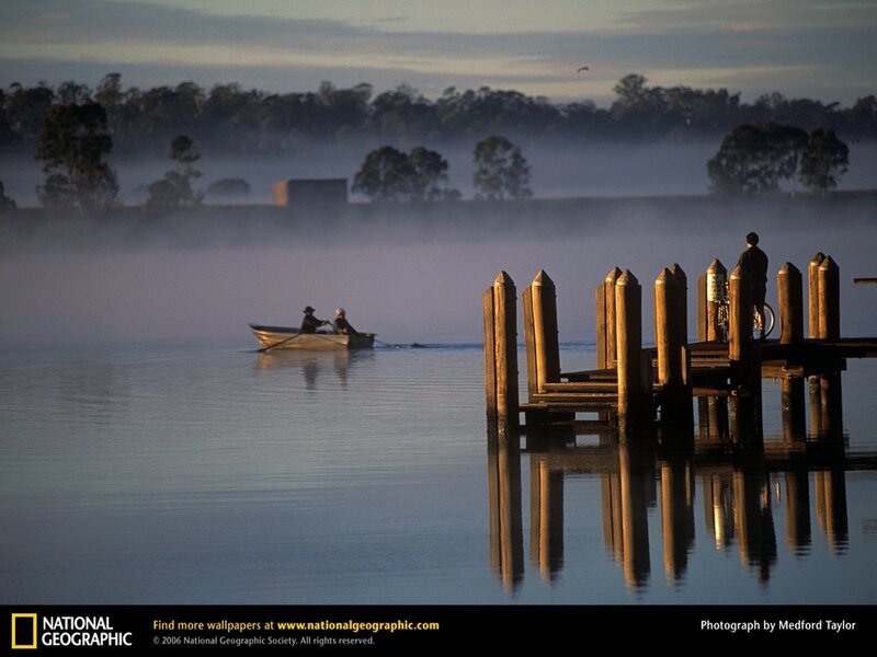 Foggy morning on the water
