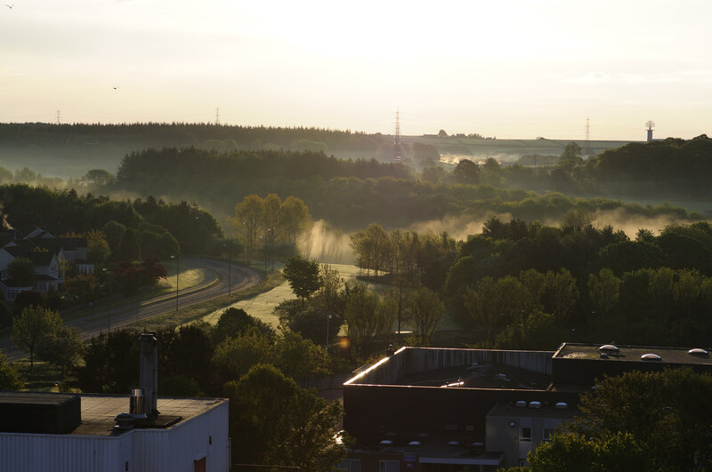 Foggy morning over a valley