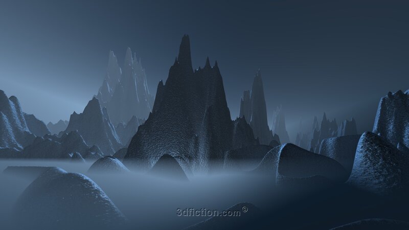 foggy mountain landscape