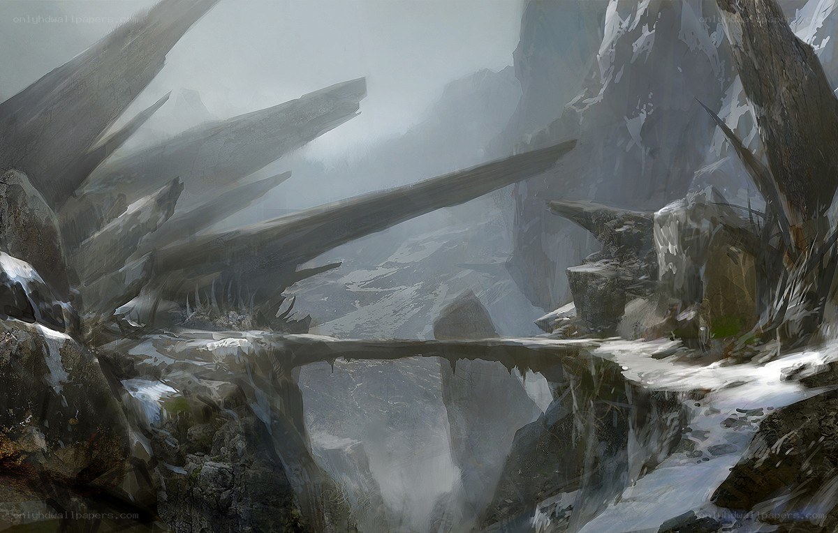 foggy mountain landscape