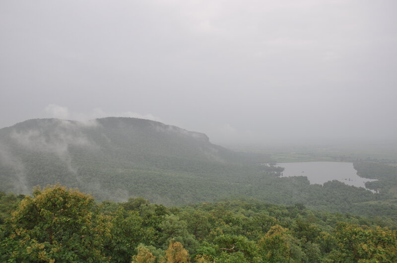 Foggy Mountain Landscape — Green