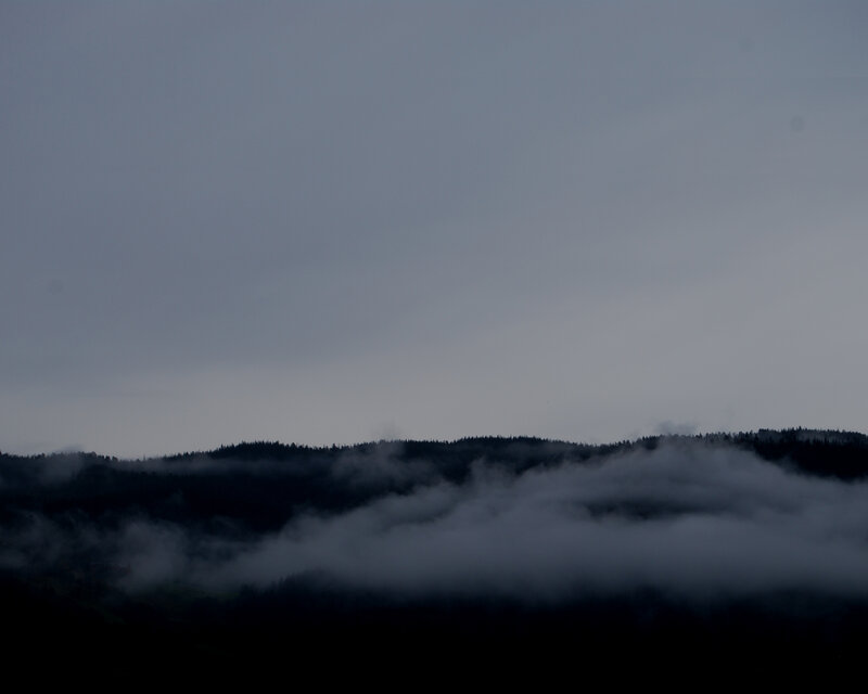 Foggy mountain landscape