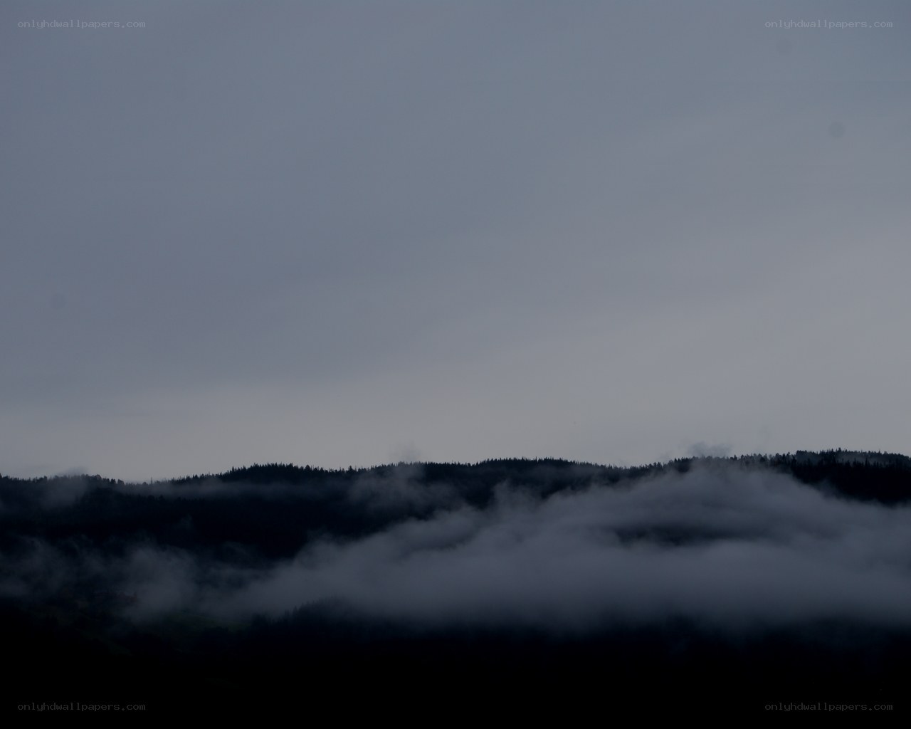 Foggy mountain landscape