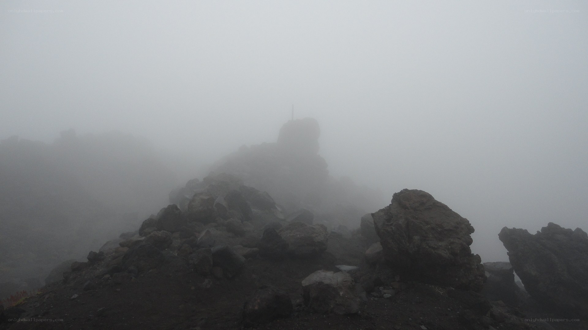 foggy mountain peak