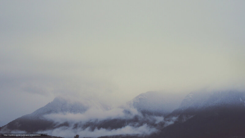 Foggy mountain peaks