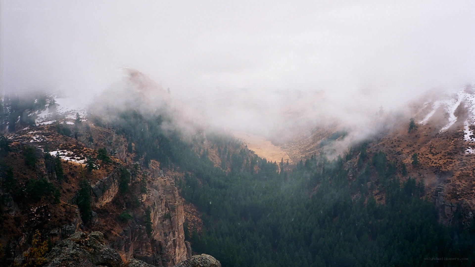 foggy mountain valley