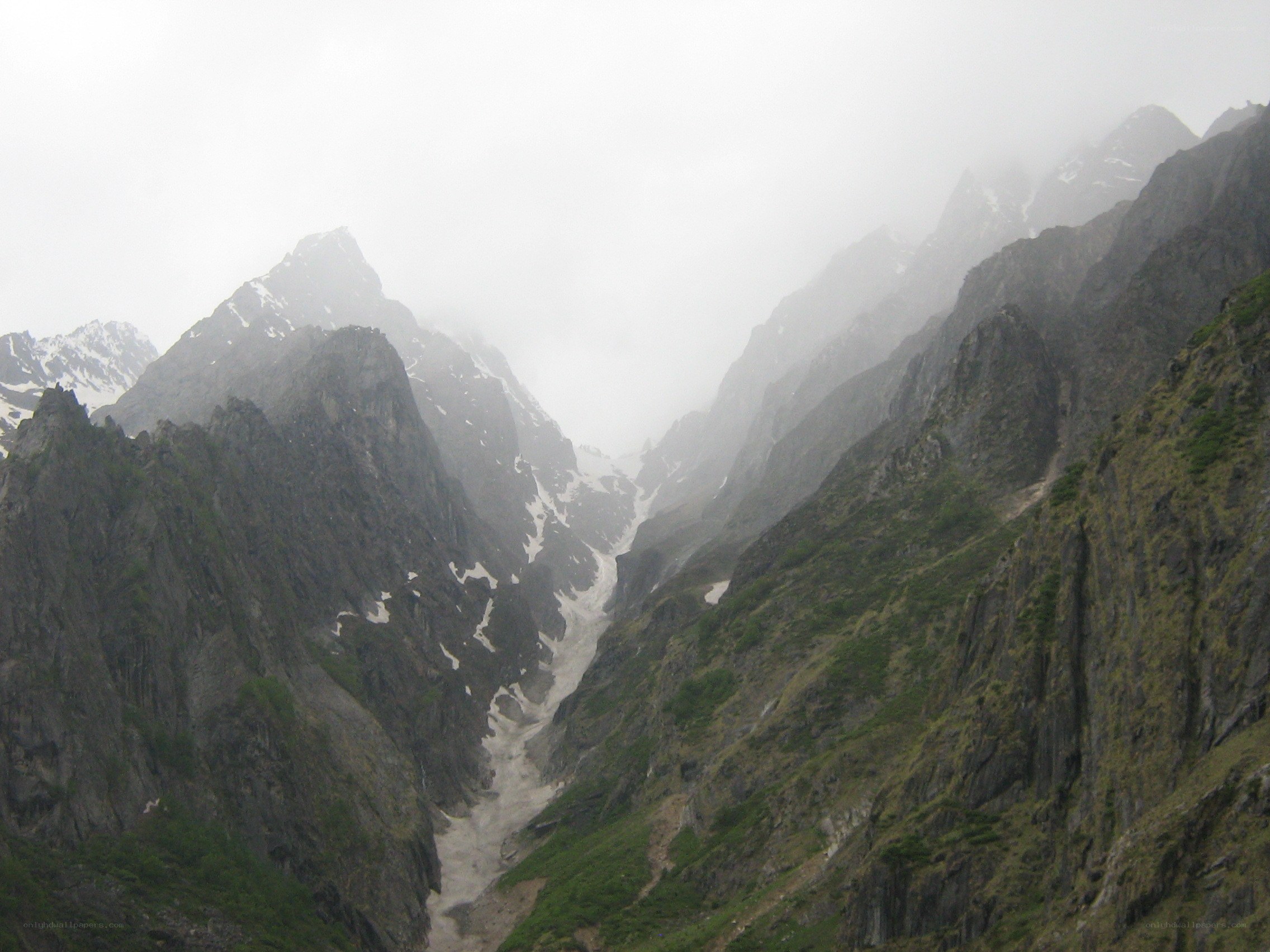 foggy mountain valley