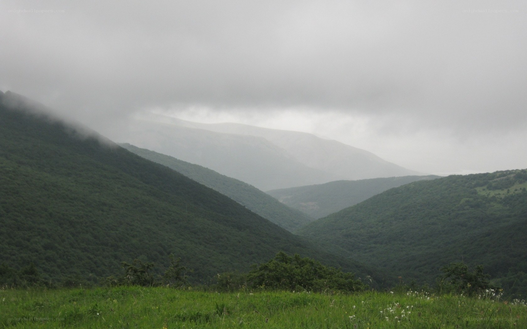 foggy mountain valley