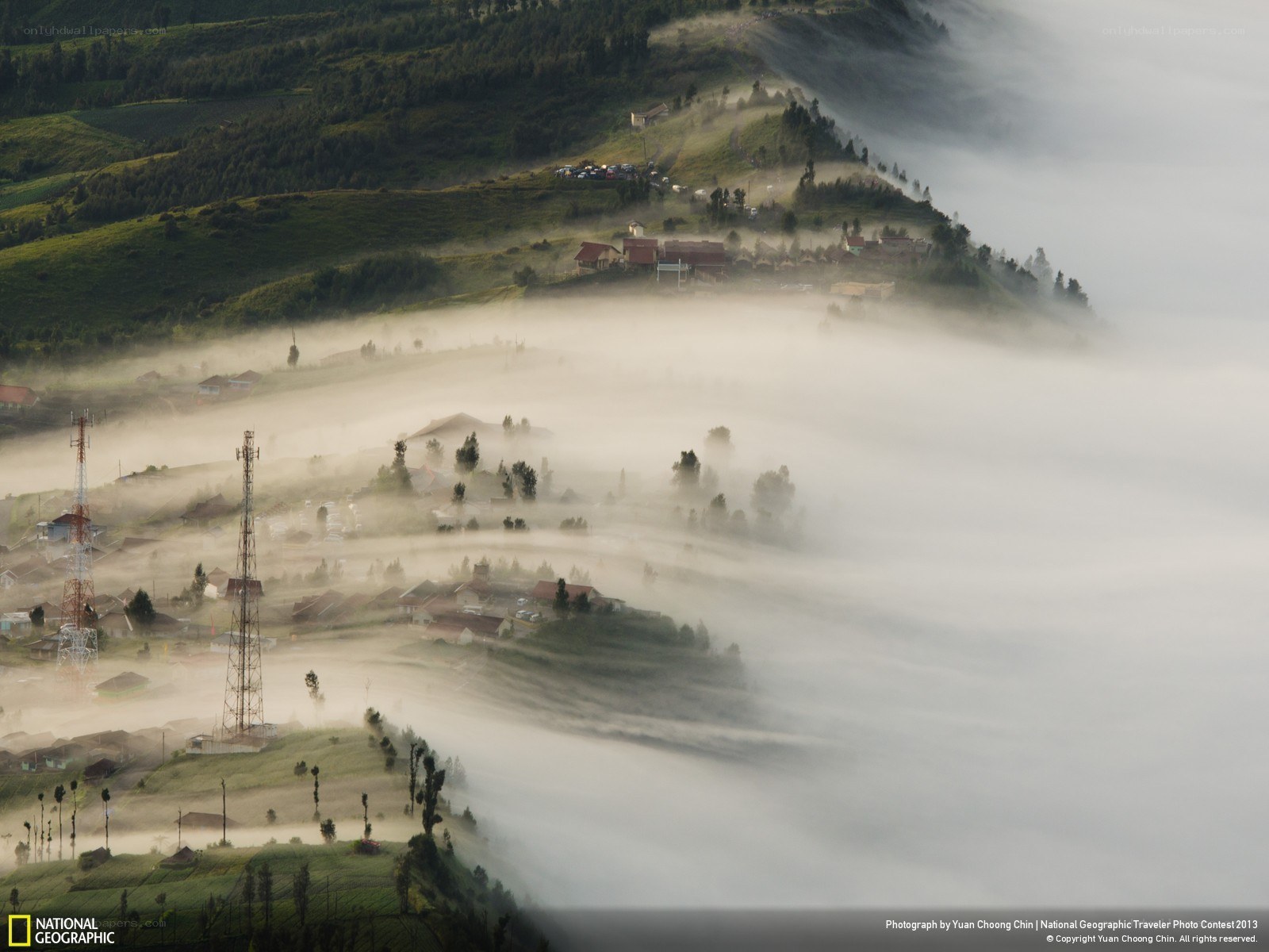 Foggy mountain village