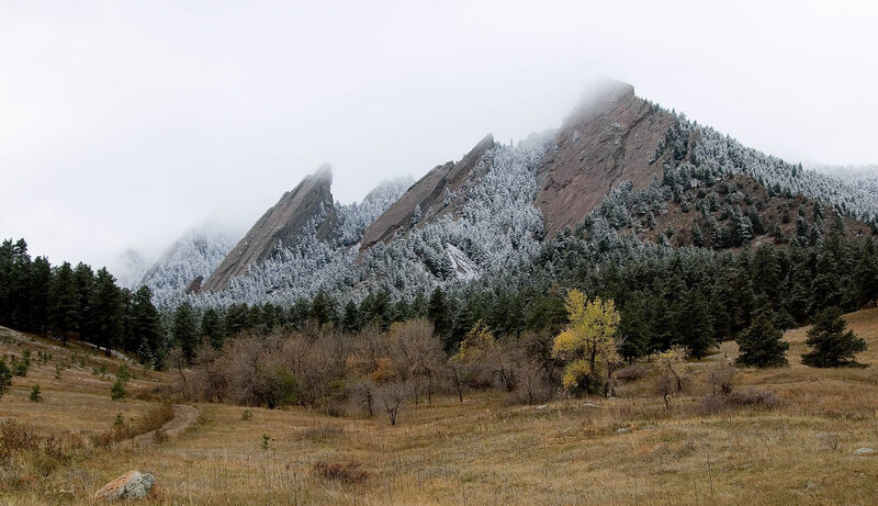 Foggy Mountain with Snow