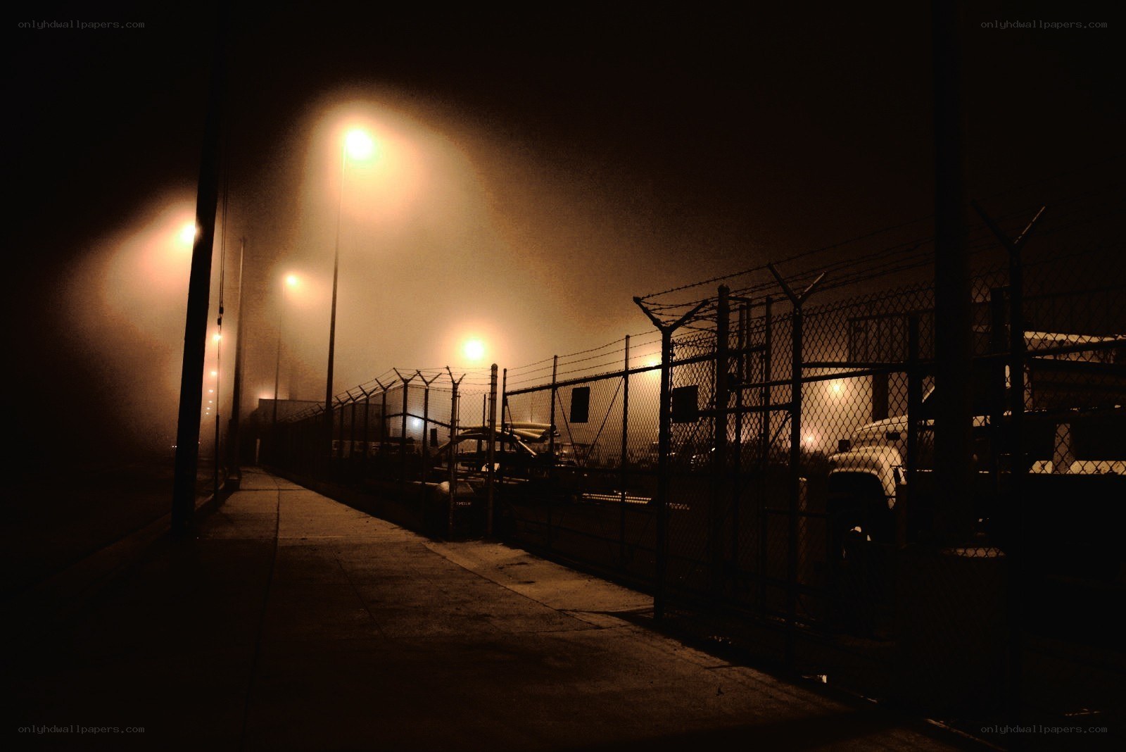 Foggy Night at a Secure Facility