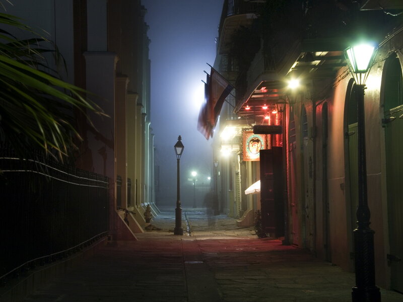 Foggy night in the French Quarter