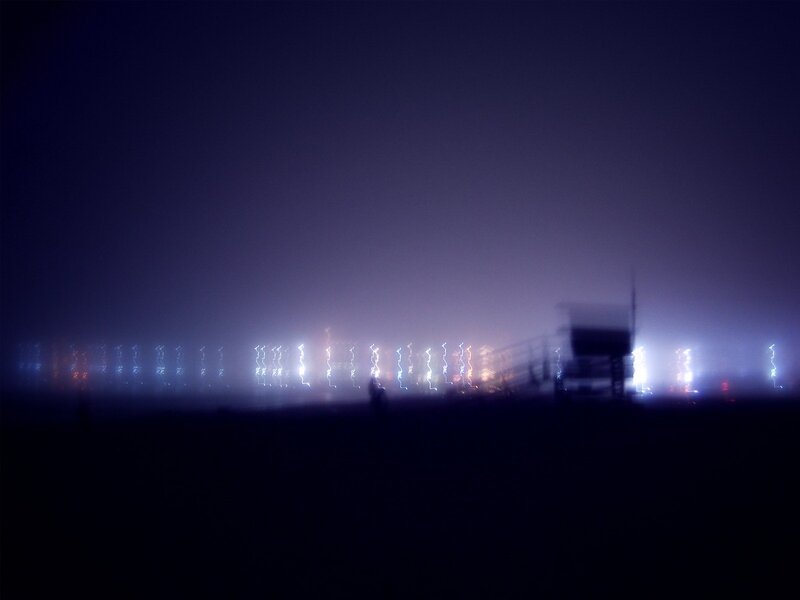 Foggy night lights
