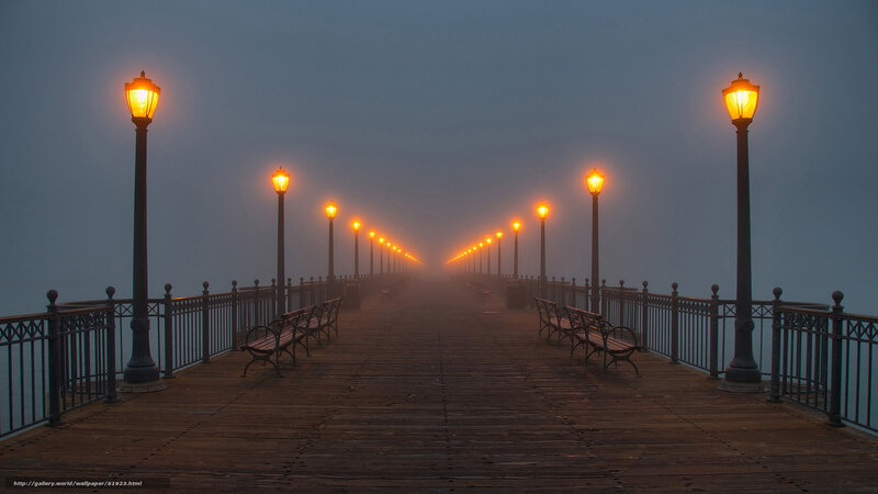 Foggy Pier at Dawn — Gray