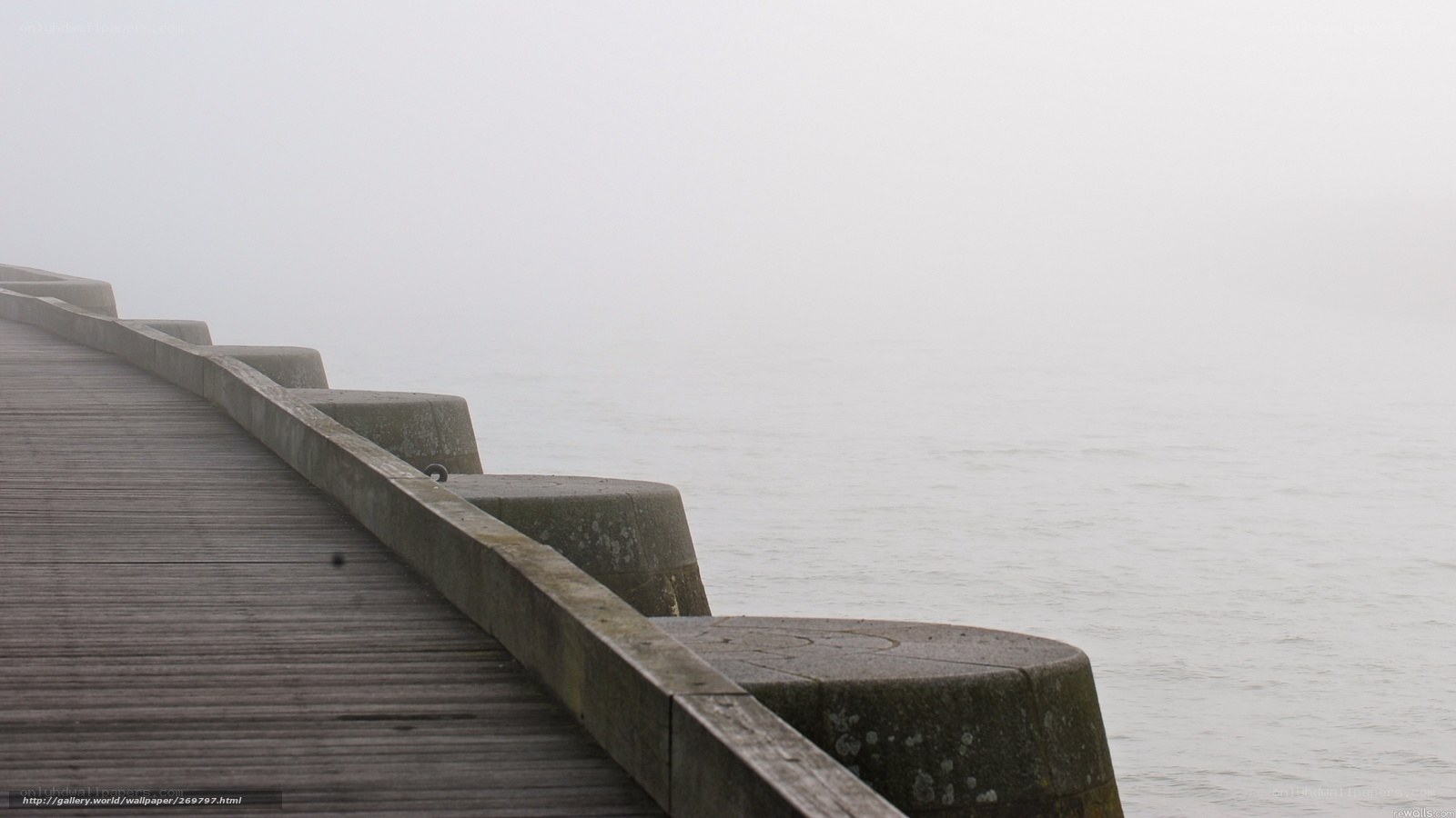 foggy pier at sea