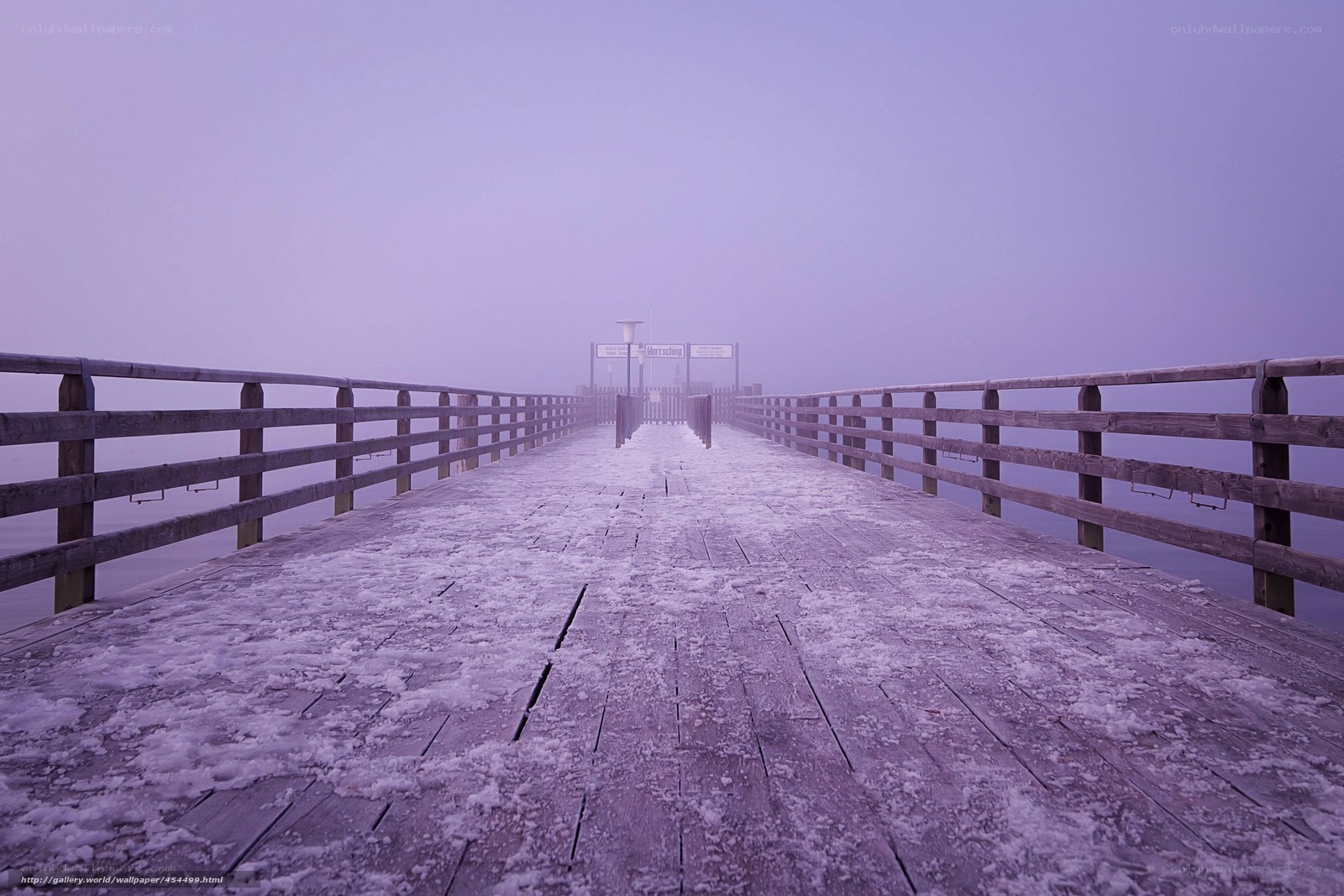 Foggy pier in winter