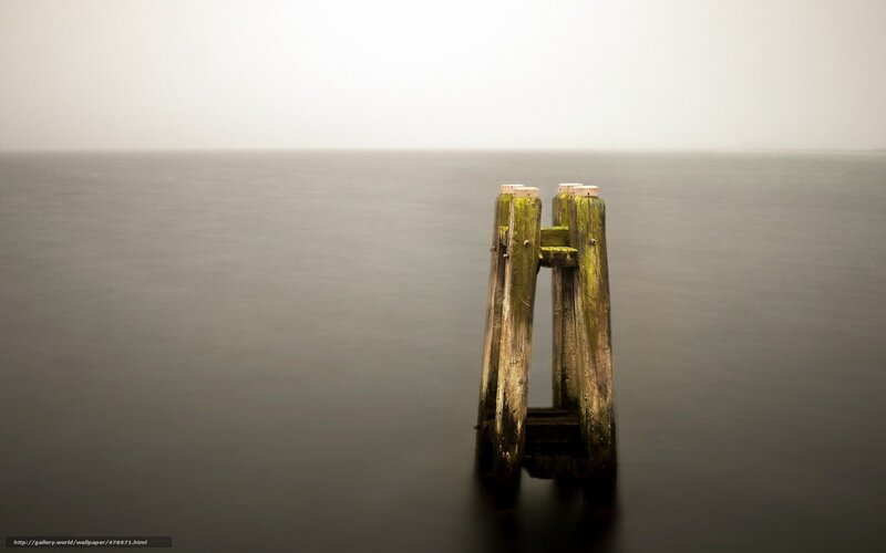 Foggy pier post