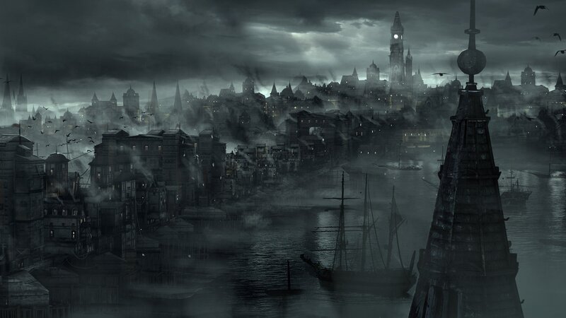 Foggy Port City