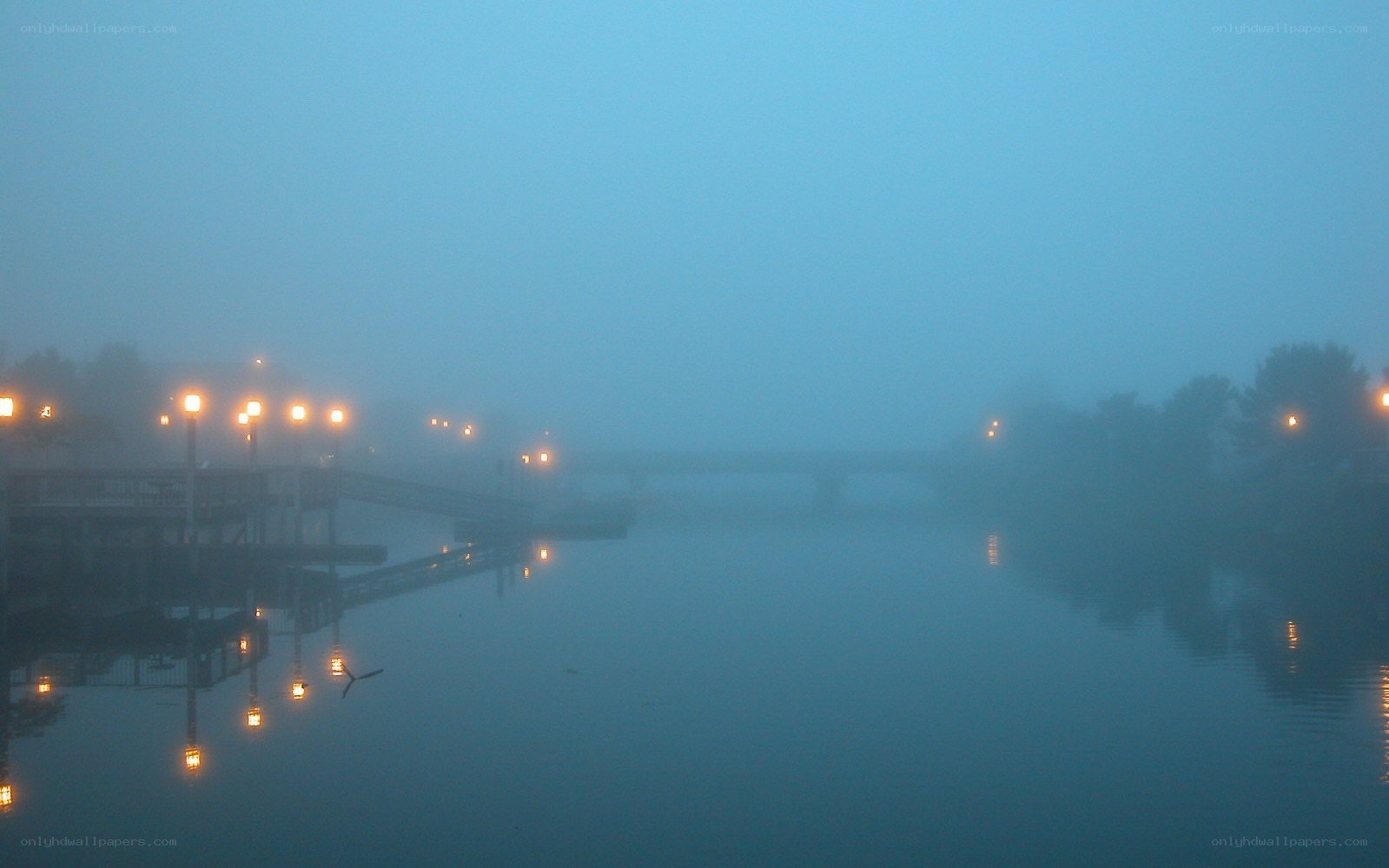 Foggy river at dawn
