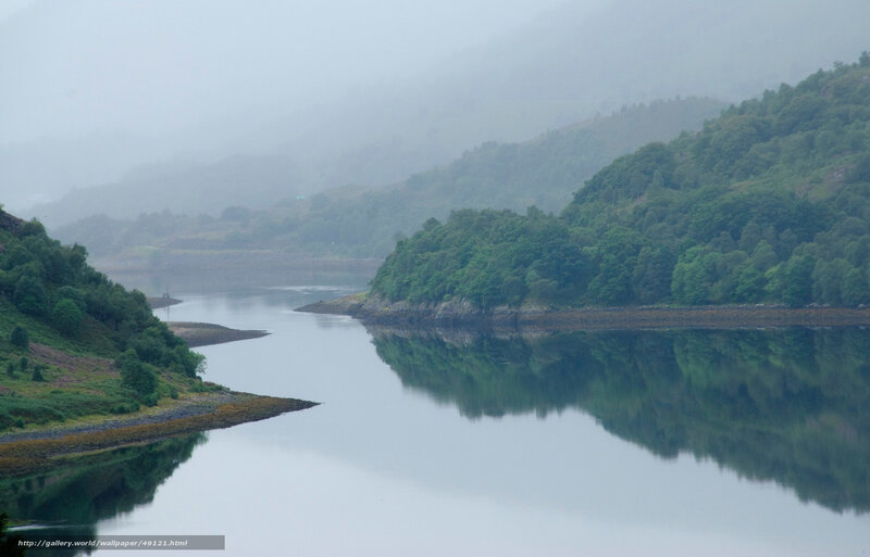 foggy river landscape