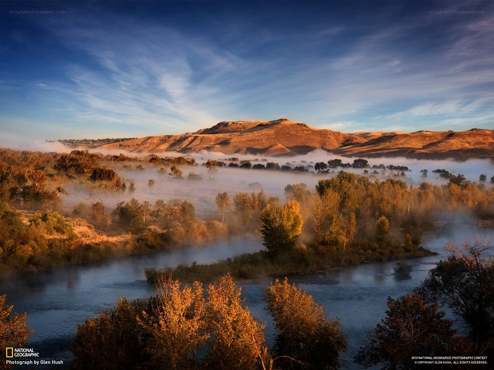 Foggy River Valley at Dawn