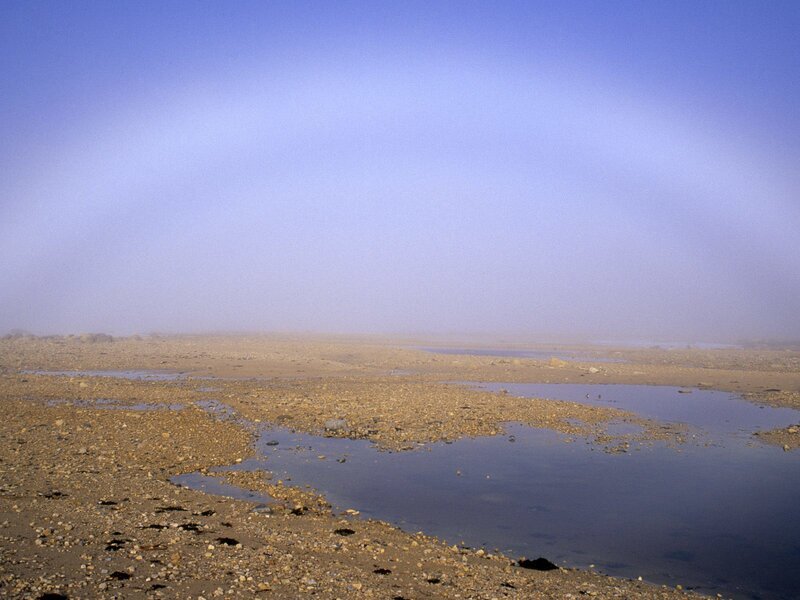 foggy riverbed landscape