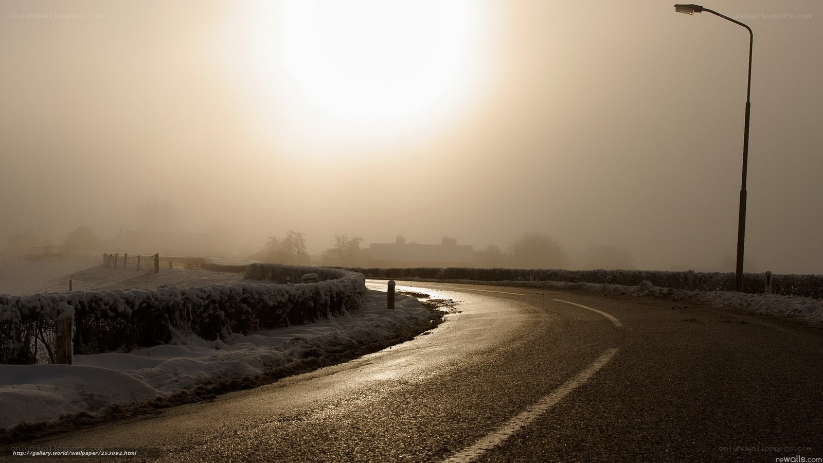 Foggy Road at Sunrise